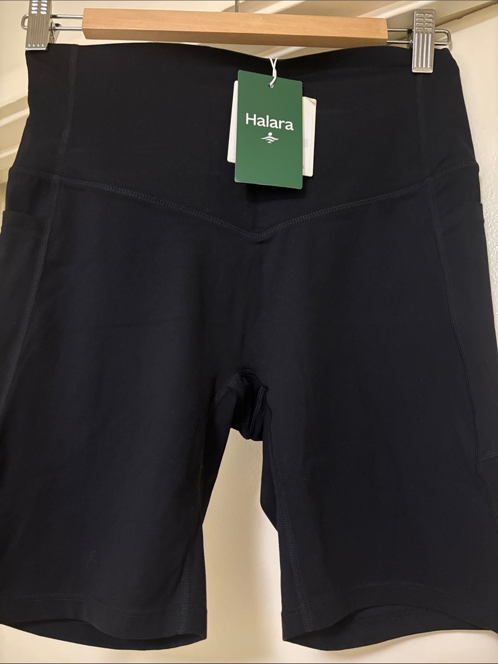 HALARA Black High-Rise Bike Shorts with Wide Waistband